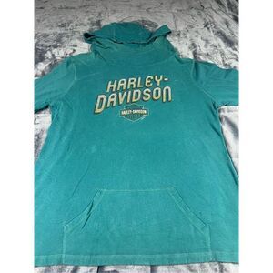 Harley Davidson women’s hooded,‎ long sleeve T-shirt, mint green size L